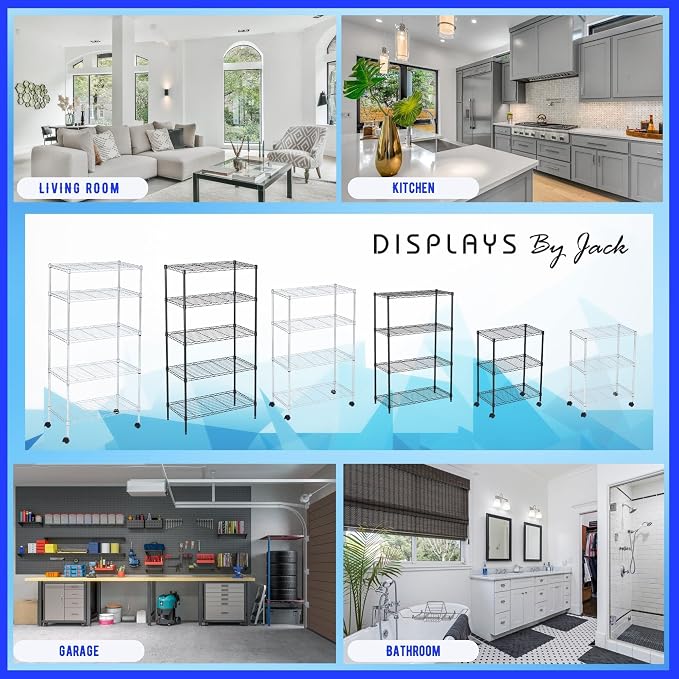 3 Tier Wire Shelving Unit Storage Rack, Metal Heavy Duty Utility Organizers - Image 8
