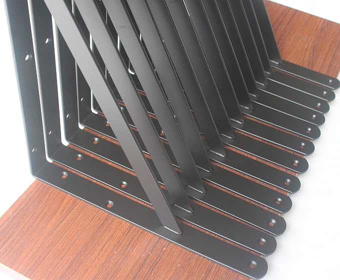32 Pack L14 x H 10" Black Heavy Duty Shelf Brackets - Image 3