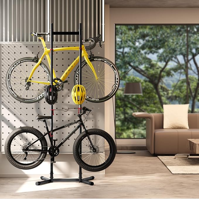 Urban Deco 2-4 Bike Storage Rack Garage Max154lbs, Freestanding Indoor Bike Rack - Image 6