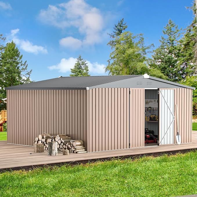 U-MAX Storage Shed 14x12 Outdoor Shed, Large Metal Outside Storage Garden Sheds - Image 3
