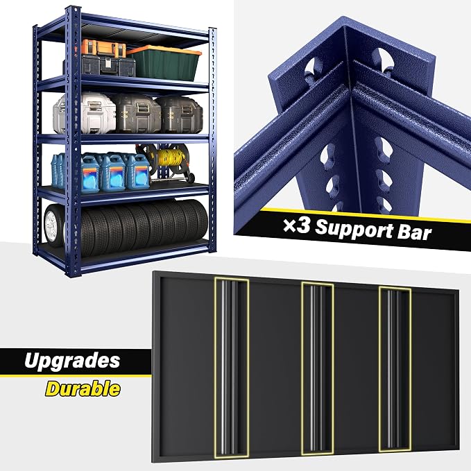 REIBII Garage Shelving 72" H Storage Shelves Sturdy Metal Shelves Heavy Duty 5 - Image 8