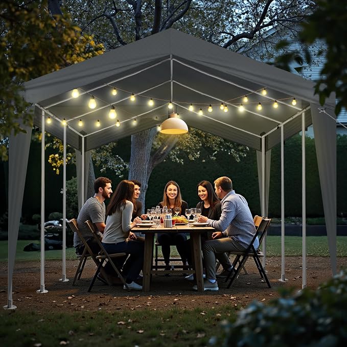 VINGLI 12x20 Carport Canopy Portable Garage, Car Canopy Heavy Duty Car Tent - Image 8