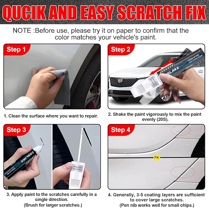 Car Touch Up Paint) for Cadillac, Car Paint Scratch Repair Kit, Quick & Easy - Image 5