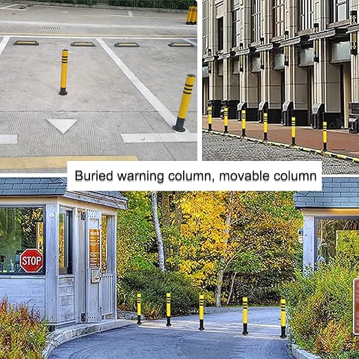 Safety Bollard Post, Steel Security Post Barrier Traffic Pole, Removable Bollard - Image 2