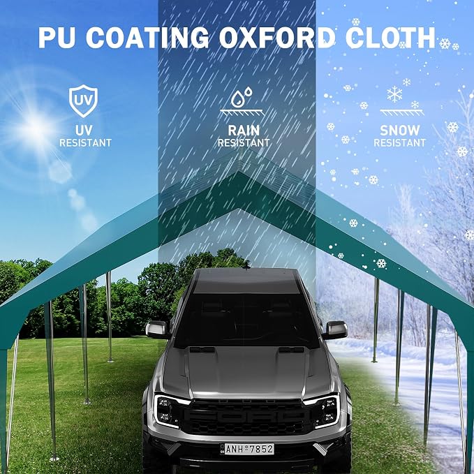 13x20ft Heavy Duty Carport Outdoor Car Canopy UV Resistant Waterproof Party - Image 4