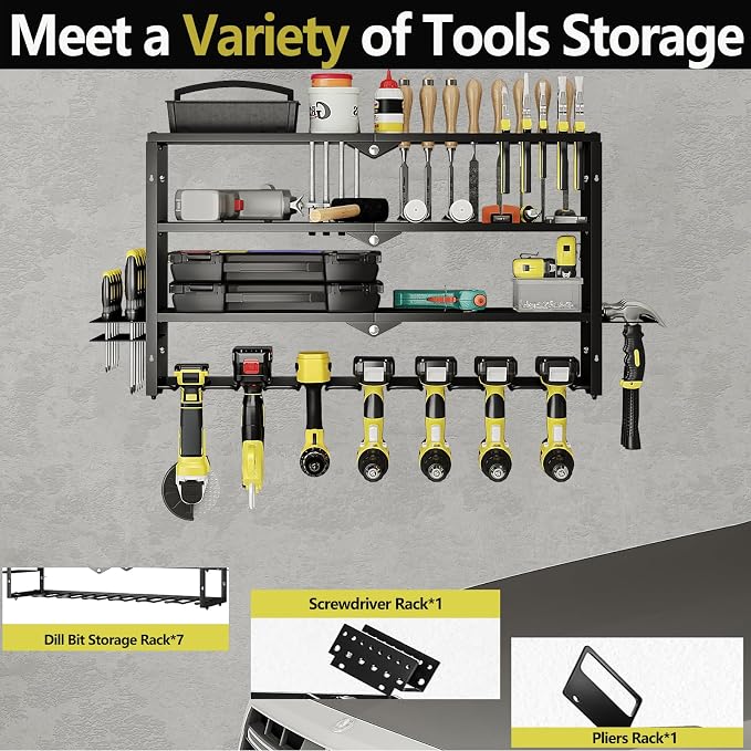 AZERPIAN Tool Organizer Heavy Duty Power Wall Mount - Image 3