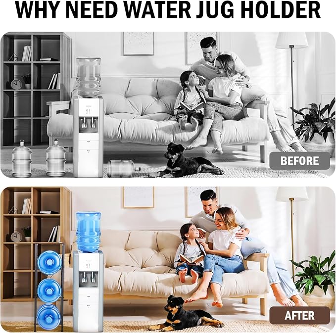 3-Tier 5 Gallon Water Bottle Holder, Heavy Duty Water Jug Rack - Image 4