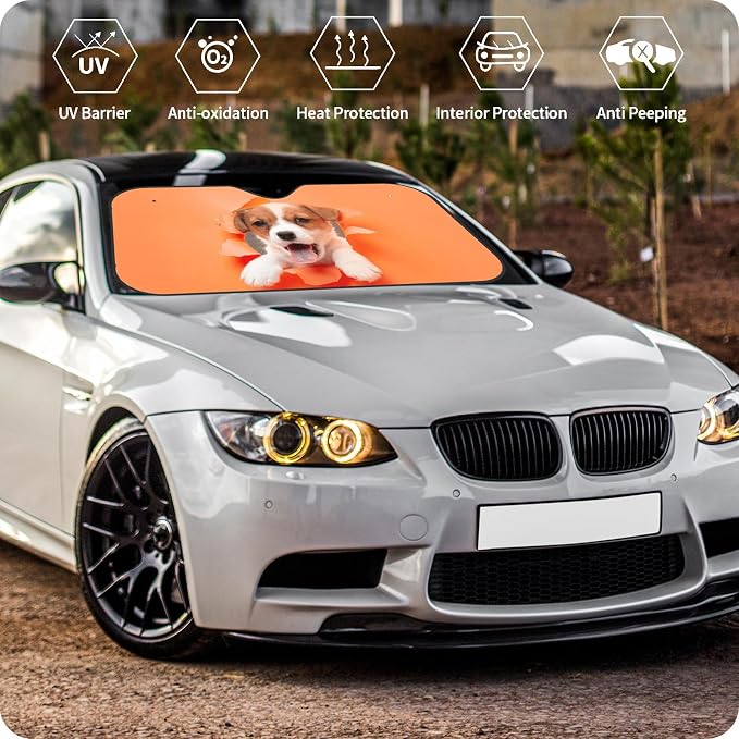 Custom Windshield Sun Shade for Car Personalized Window Sunshades Add Your - Image 6