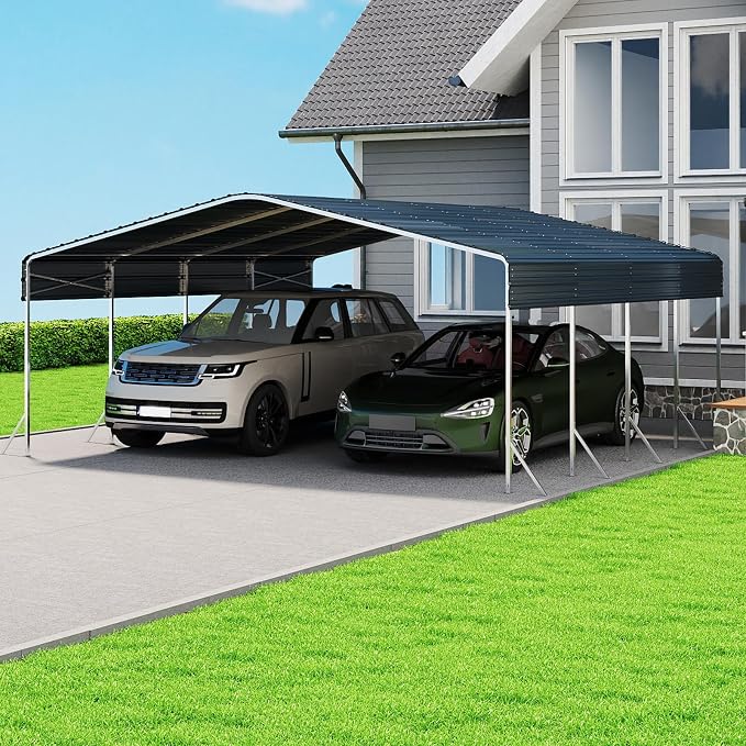 20x20' Heavy Duty Metal Carport – Sturdy Structure, All-Weather Protection by dgedby