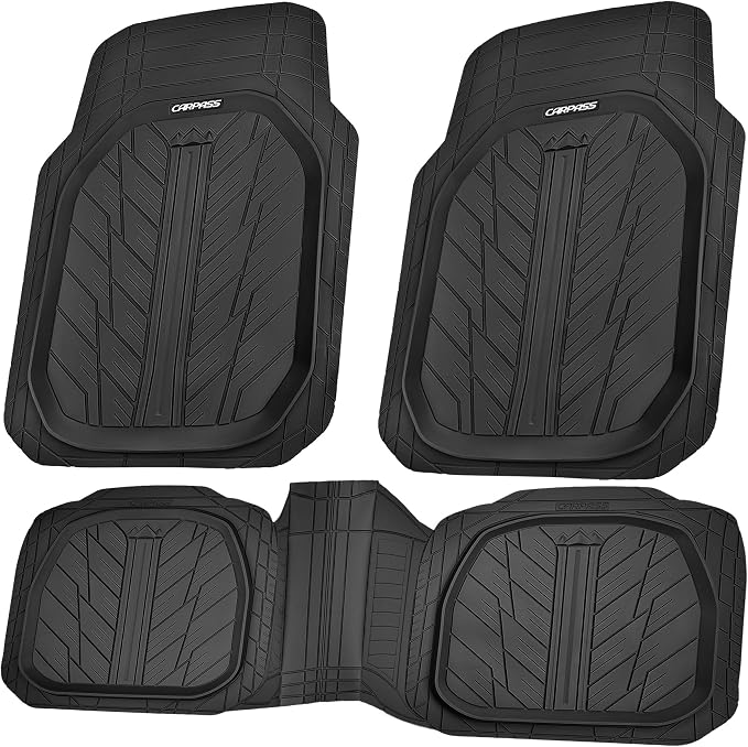 CAR PASS DeepDish Heavy Duty Rubber Floor Mats 3-Piece, Universal M-XL Size - Image 9