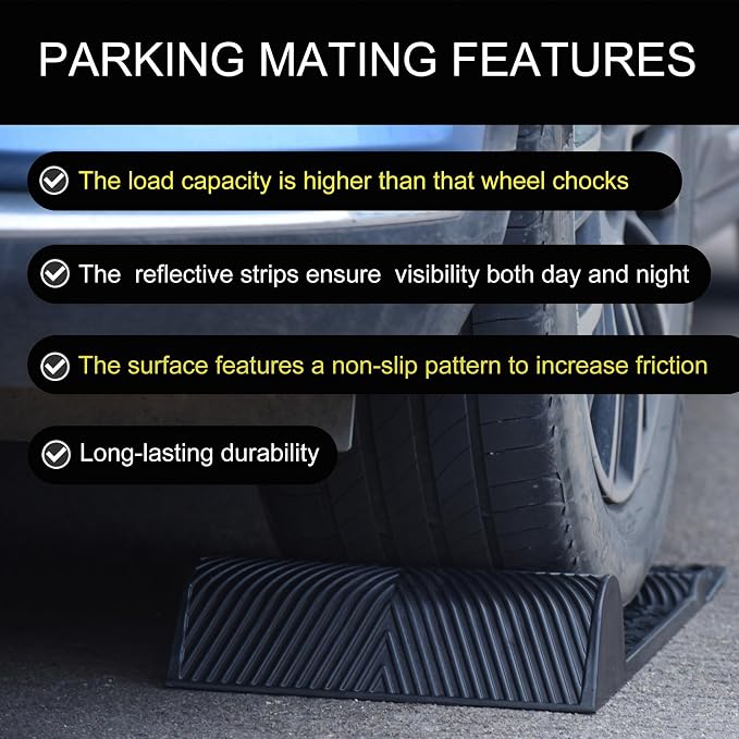 11''x21''/28cmx53cm Parking Guide Mats, Durable Self Adhesive Anti-Skid Wheel - Image 5