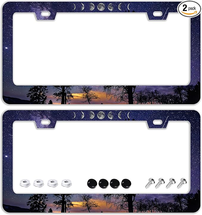 Starry Sky Moon License Plate Frames by TQFTPT
