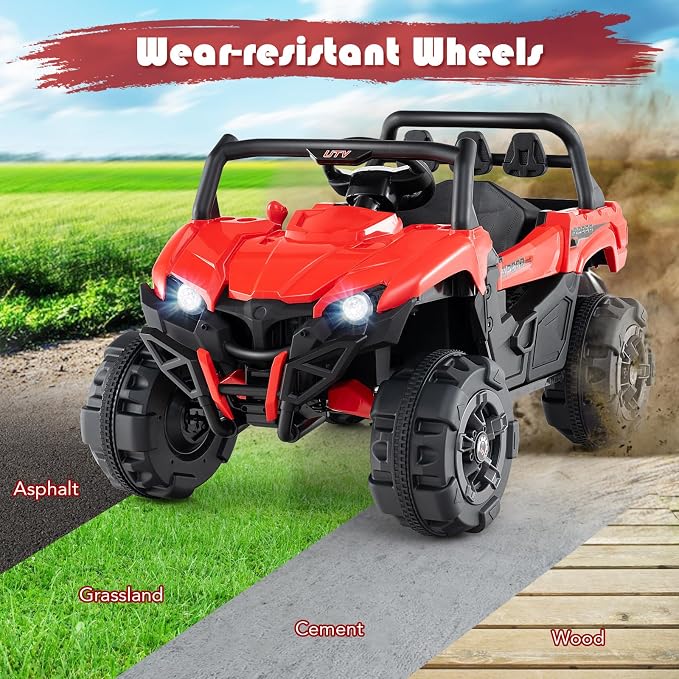 OLAKIDS 12V Ride on Car UTV, Battery Powered Off-Road Kids Electric Vehicles - Image 7