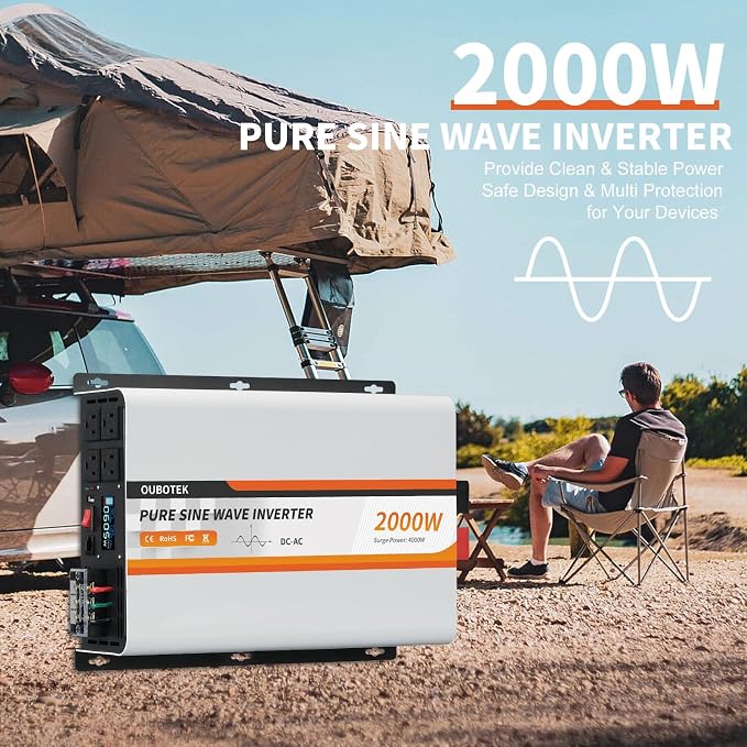 2000W Pure Sine Wave Inverter 24V DC to 120V AC Converter - Image 6