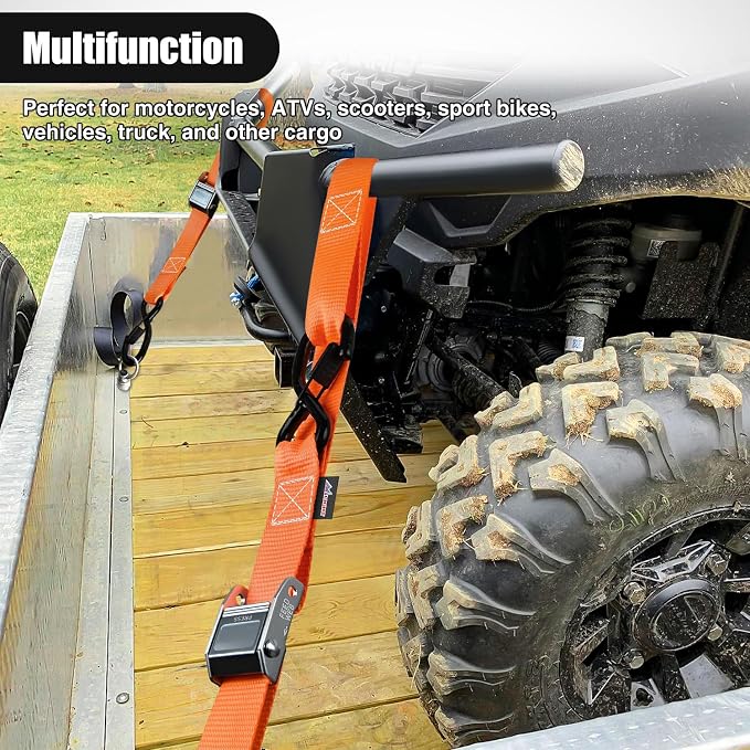 Nilight Motorcycle Tie Down Straps 1.5”×8’ Heavy Duty Cambuckle - Image 8