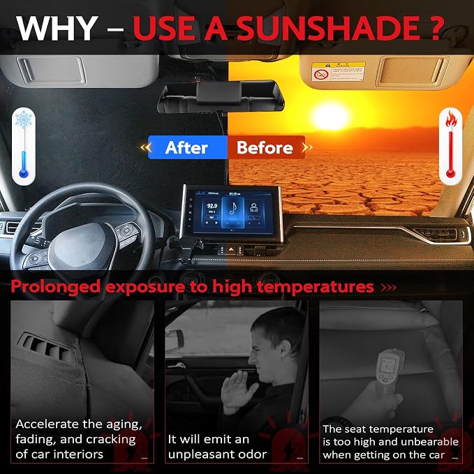 KAYZT Windshield Sun Shade for 2010-2013 Mazda 3 Foldable Sunshade Front Window - Image 3