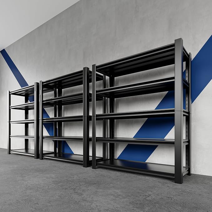 72" H x 48" W x 20" D 5-Tier Heavy Duty Garage Shelving Unit, 3000 LBS Capacity by Nexvrtau