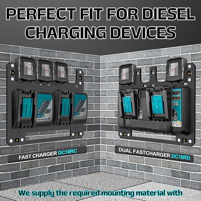 FETESNICE Metal Charger Mount for Makita Battery Holder and DC18RC DC18RD - Image 2