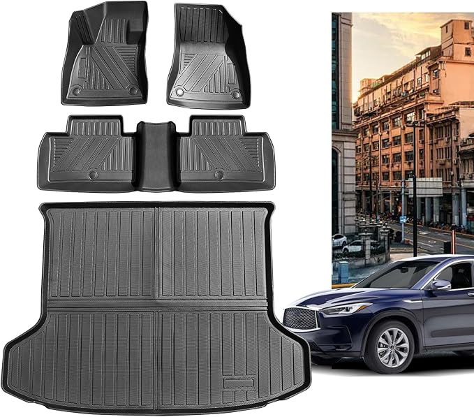 Floor Mats Fit for 2019-2025 Infiniti QX50 Floor Liner Cargo Mats，All-Weather by Antsvnn