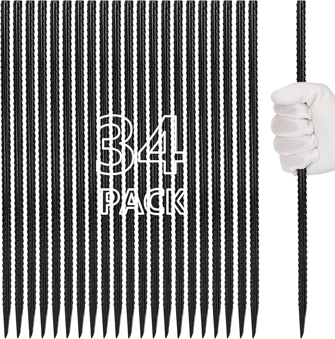 16 inches Rebar Stakes Heavy Duty Metal Spikes by Besitu