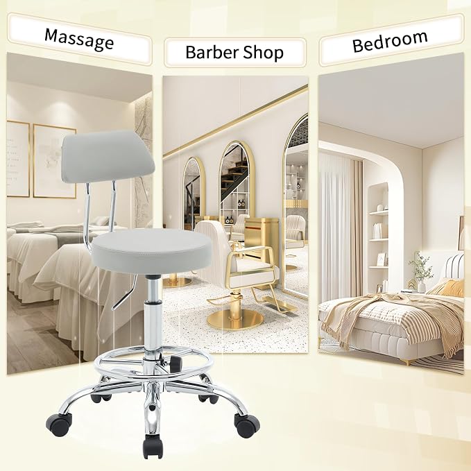 Rolling Massage Chair, Height Adjustable Salon Stool - Image 6