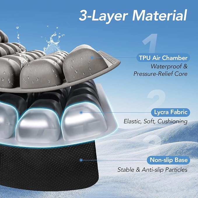 Travel Seat Cushion, 3D Air Inflatable Pressure Relief Cushion - Image 3