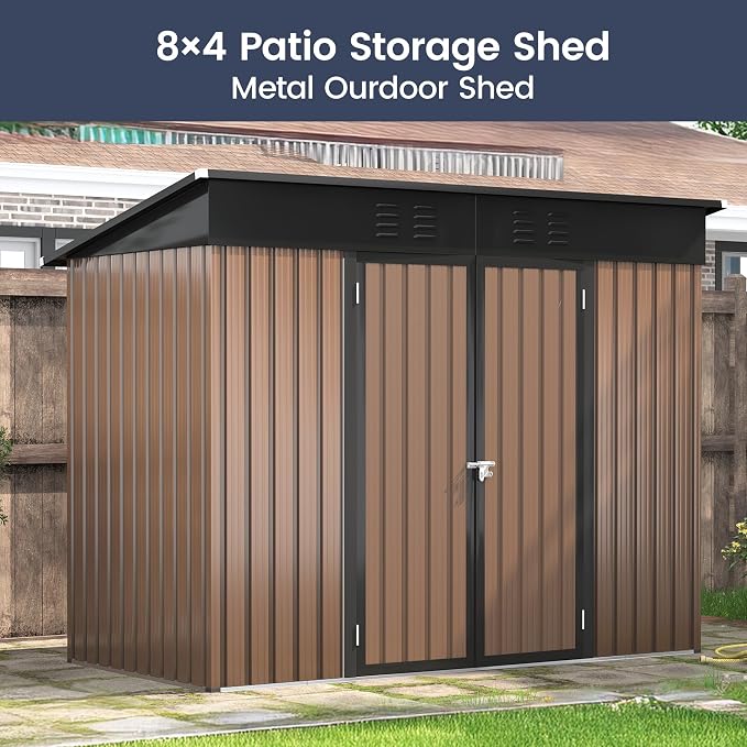 UDPATIO Outdoor Storage Shed 8x4 FT, Outside Sheds & Outdoor Storage Metal - Image 2