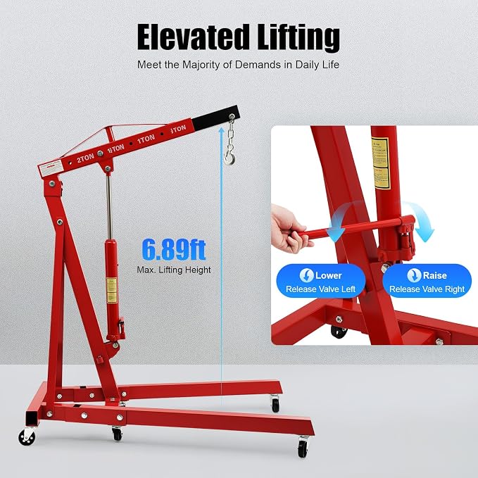 Folding Engine Hoist 1 Ton Engine Crane Lift - Image 7