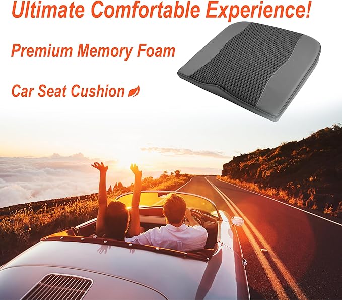 Car Seat Cushion, Comfort Memory Foam Car Cushions - Image 2