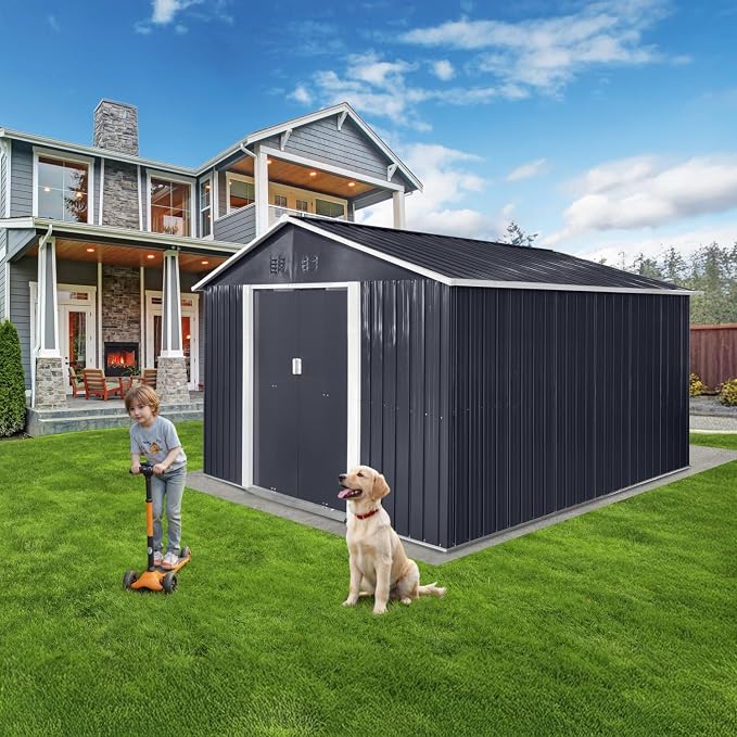 9 x 6.4 Ft Outdoor Storage Shed, Heavy-Duty Metal Shed - Image 2