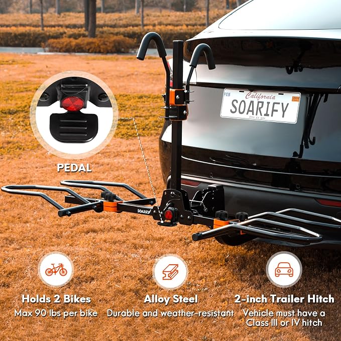 Platform 2 EBike Rack for Car Hitch Bike Rack for SUV RV Trucks Carrier Bicycle - Image 2