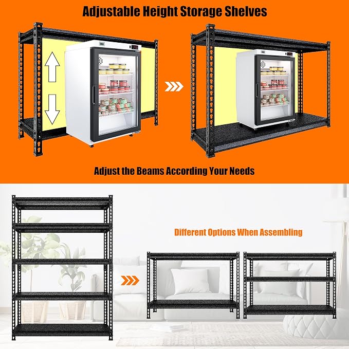 48" W Garage Shelving Heavy Duty，3000LBS Loads Adjustable Garage Storage Shelves - Image 6