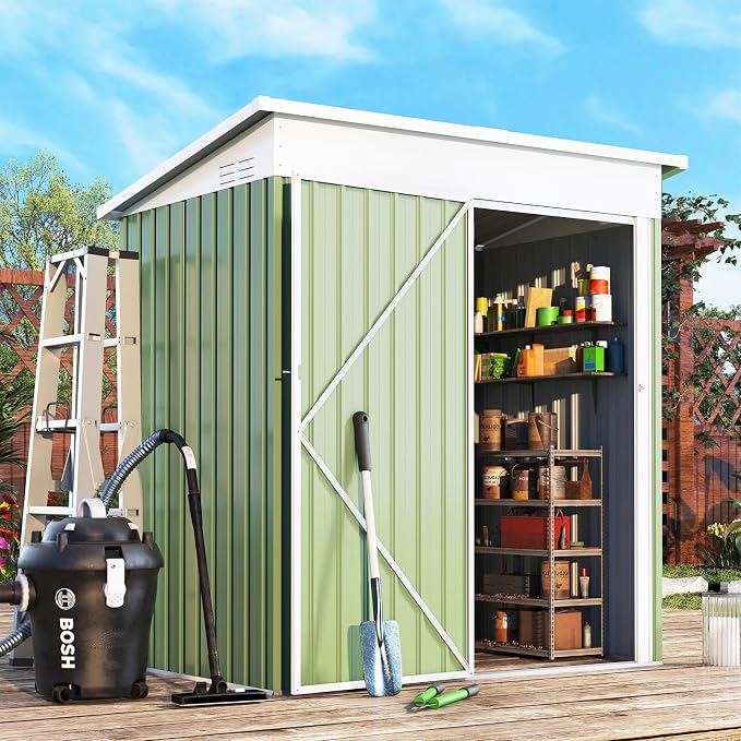 AECOJOY 5' x 3' Outdoor Storage Shed, Small 3x5 Metal Sheds & Outdoor Storage - Image 3