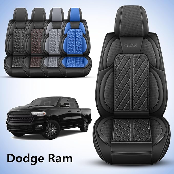 Car Seat Cover Custom Fit for Dodge Ram 1500 2500 3500 2002-2024 Faux Leather - Image 2