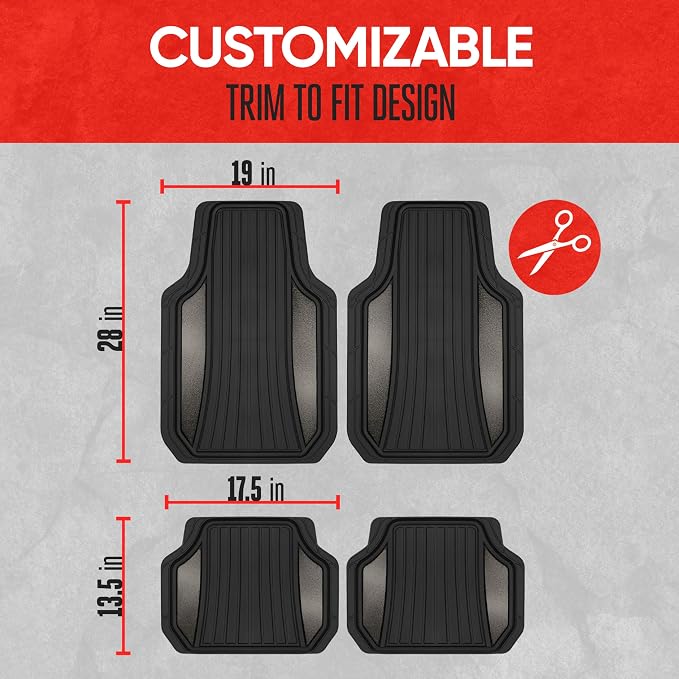 Motor Trend ChromeTech Car Floor Mats Full Set - Image 2