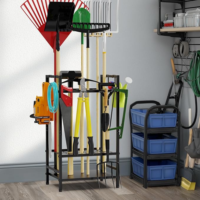 Garden Tool Organizer Rack for Garage, Yard Tool Tower Rack Organizer, Tools - Image 4