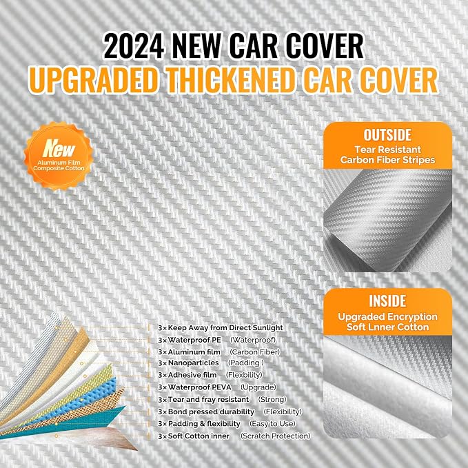 30 Layers Truck Car Cover for Automobiles All Weather Waterproof, Outdoor - Image 2