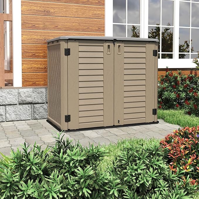 HOMSPARK Outdoor Storage shed, 26 Cu.ft Outdoor Storage Box Waterproof - Image 2