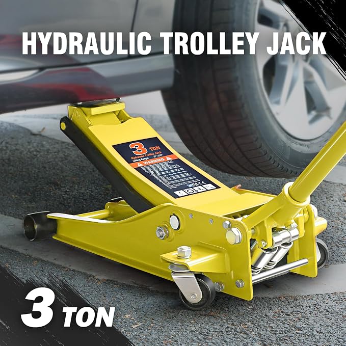 DNA MOTORING Low Profile Hydraulic Trolley Service/Floor Jack, 3 Ton Capacity - Image 2