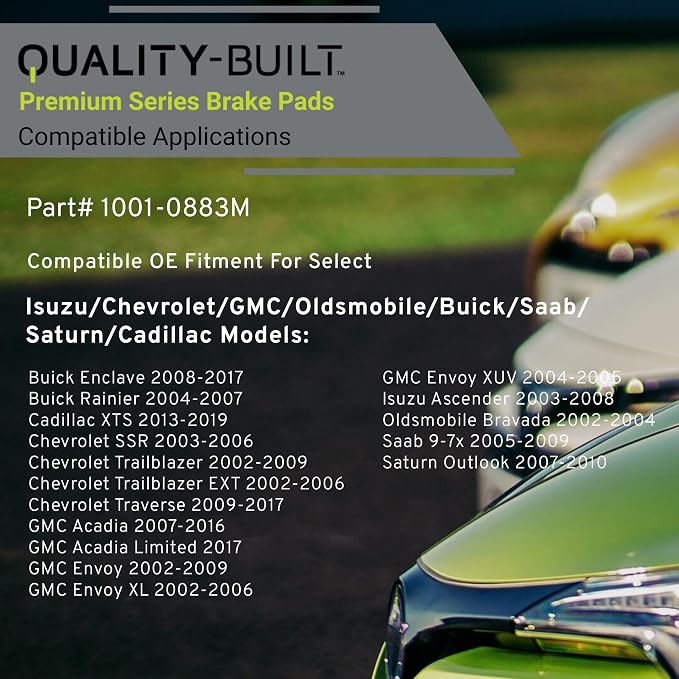 Premium Semi-Metallic Rear Brake Pads Compatible - Image 3