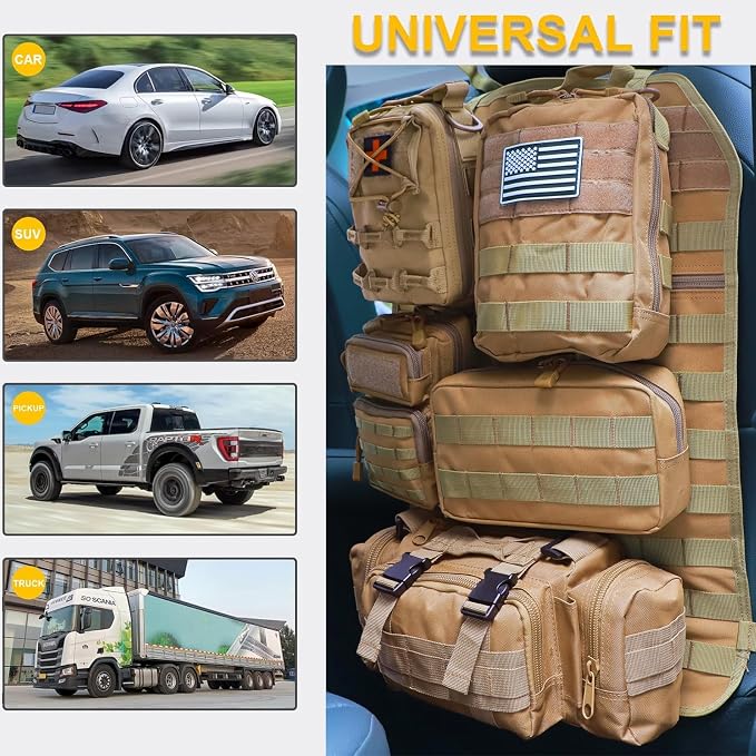 Universal Tactical Seat ​Back Organizer Vehicle Molle Panel Organizer Storage - Image 2