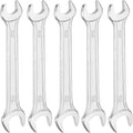 HARFINGTON 5pcs Double Open End Wrench 10mm x 13mm Metric 15 Degree Offset by HARFINGTON