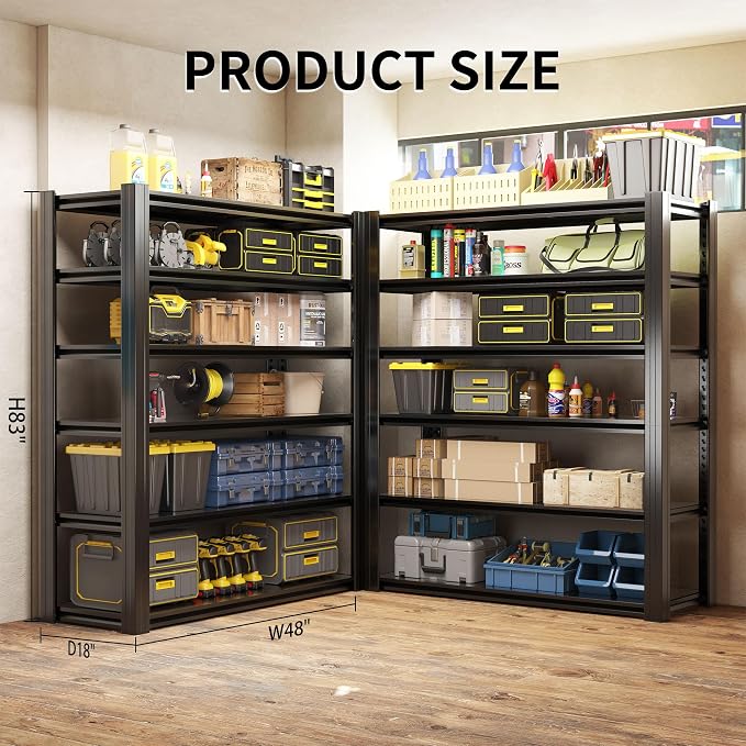 82" H Heavy Duty Garage Shelving 3000LBS Storage Shelves Adjustable 6 Tier - Image 2