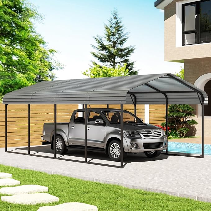 EBE 12 x 20 FT Metal Carport, Heavy Duty Carports - Image 6