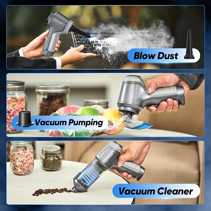 Saker Car Vacuum Cleaner Portable Cordless 14000PA, 3 in 1 Handheld Car Vacuum - Image 5