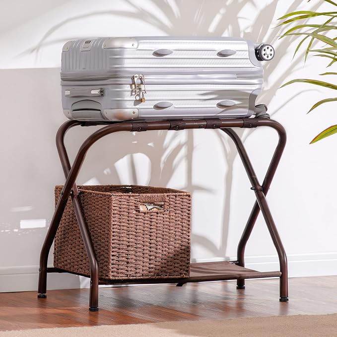 Heybly Luggage Rack, Steel Folding Suitcase Stand - Image 9
