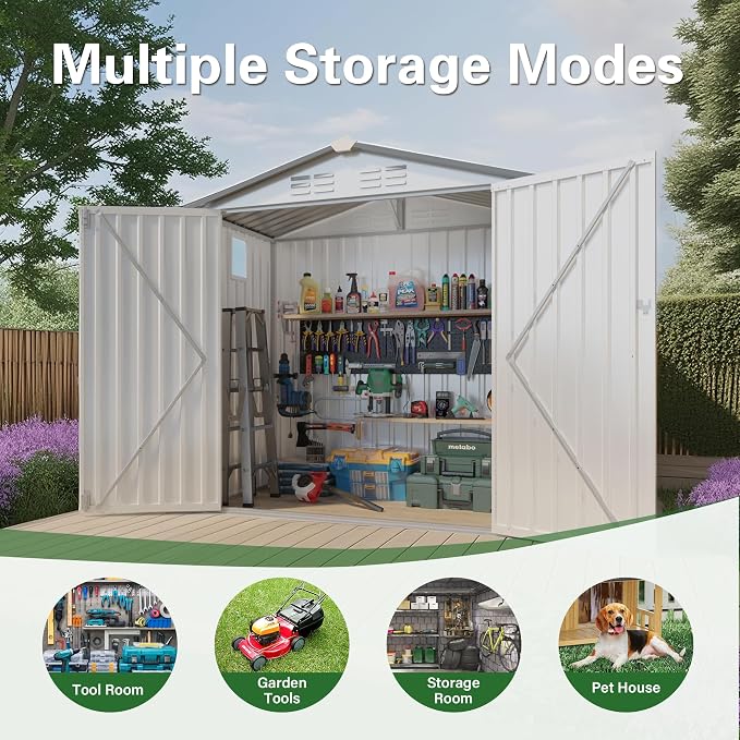 ARMSET 6x3.5 FT Metal Outdoor Storage Shed - Image 4