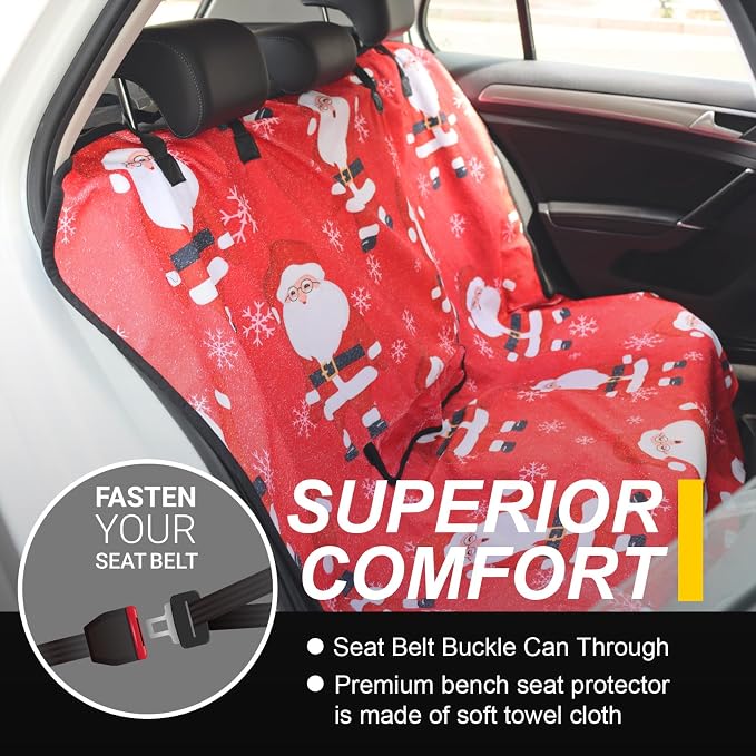 Back Seat Cover for Car Trucks Van SUV, Waterproof Rear Bench Towel Seat Covers - Image 2