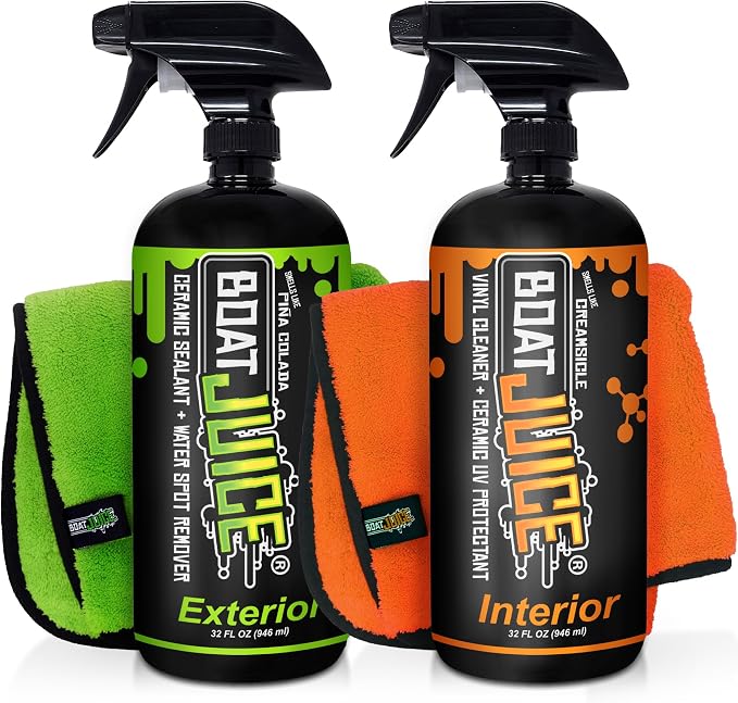 Boat Juice Necessity Boat Cleaner Kit | Exterior Water Spot Remover, Interior by BoatJuice