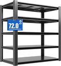 72" H Metal Storage Shelving, 3000LBS Heavy Duty Shelves Unit, Adjustable 5 by BIZOEIRON